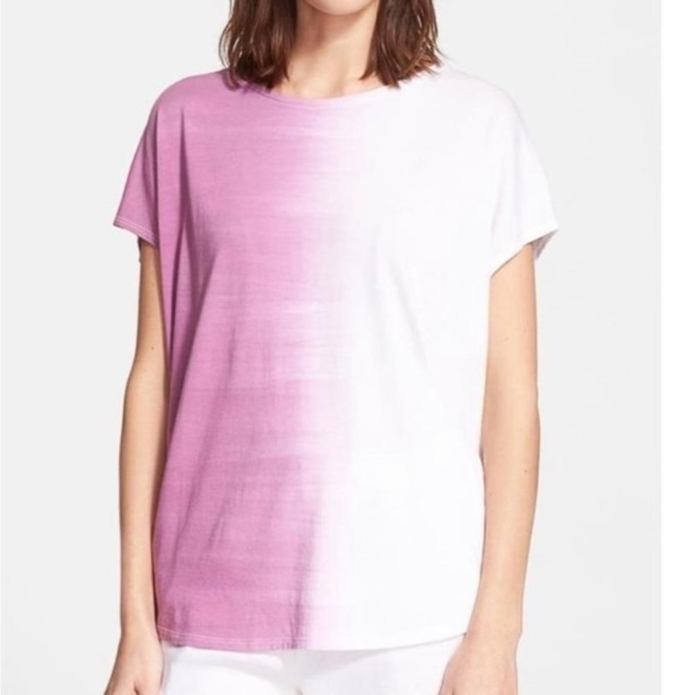VINCE Women’s Purple White Ombré Oversized Tee Sz XS